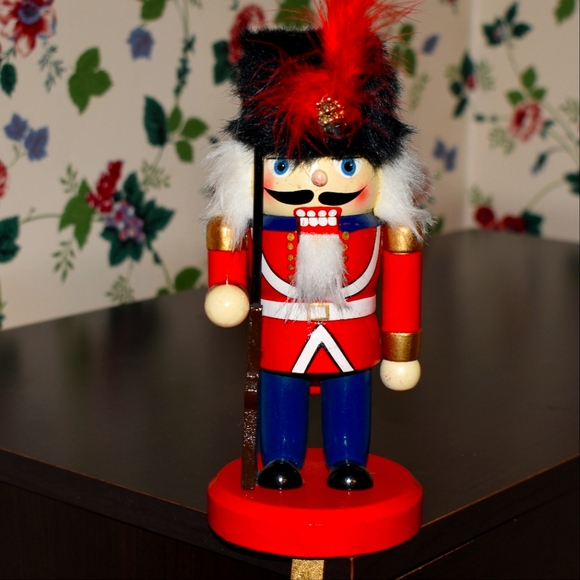 Other - 8" tall Christmas Holiday Nut Wooden Cracker Decor.